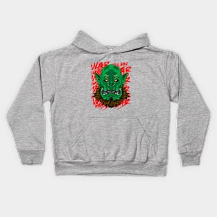 War Craft Orc Head with Background Kids Hoodie